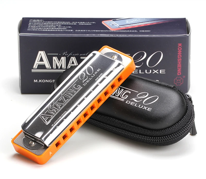 Kongsheng10 Hole Blues Harmonica Mouth Ogan Instrumento Musical armonica chave boca Diatonica Woodwind Instruments Mondharmonica