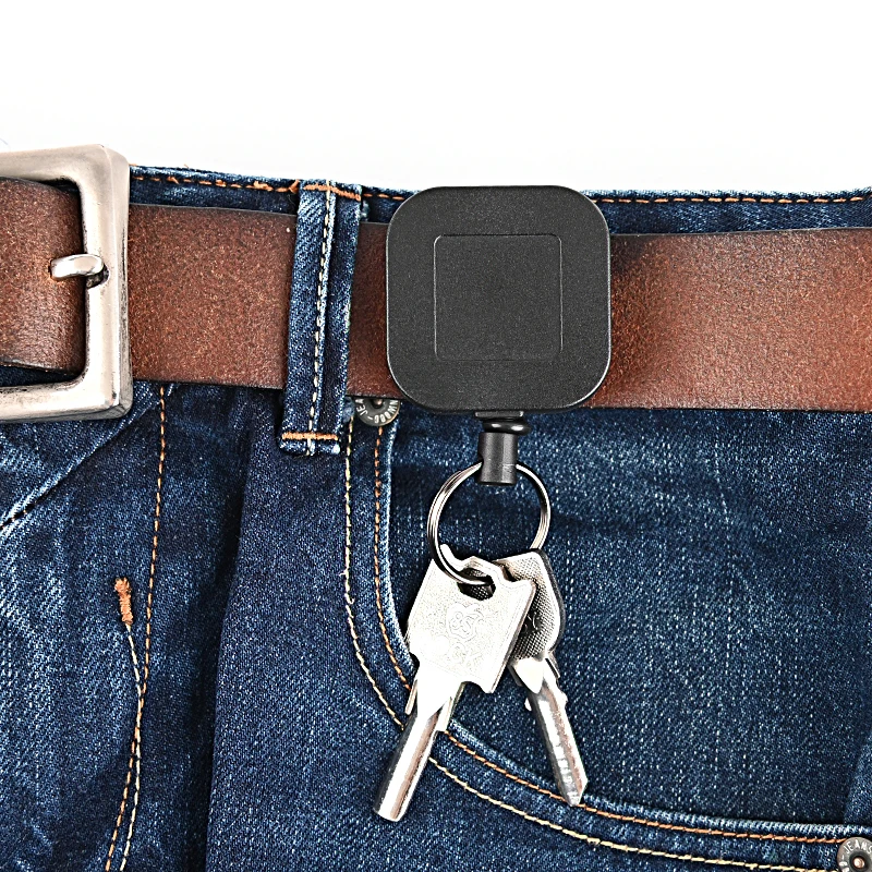 Heavy Duty Retractable Key Chain Anti-theft Keychain with Carabiner Max Extending Length 23'' Retractable Badges Holder