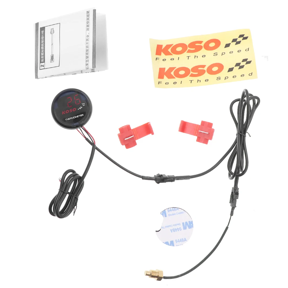 Water Temperature Gauge Koso 0~120 Degree Display LCD Motorcycle Temperature Meter with Sensor
