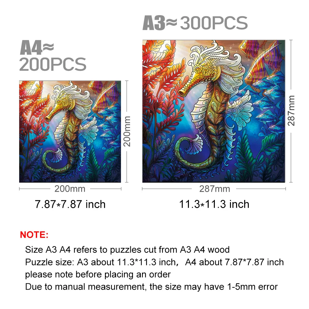 Dolphin Whale Shark Fish Animal Wooden jigsaw Puzzle Adult Children's Educational Toys Holiday Gift Underwater World