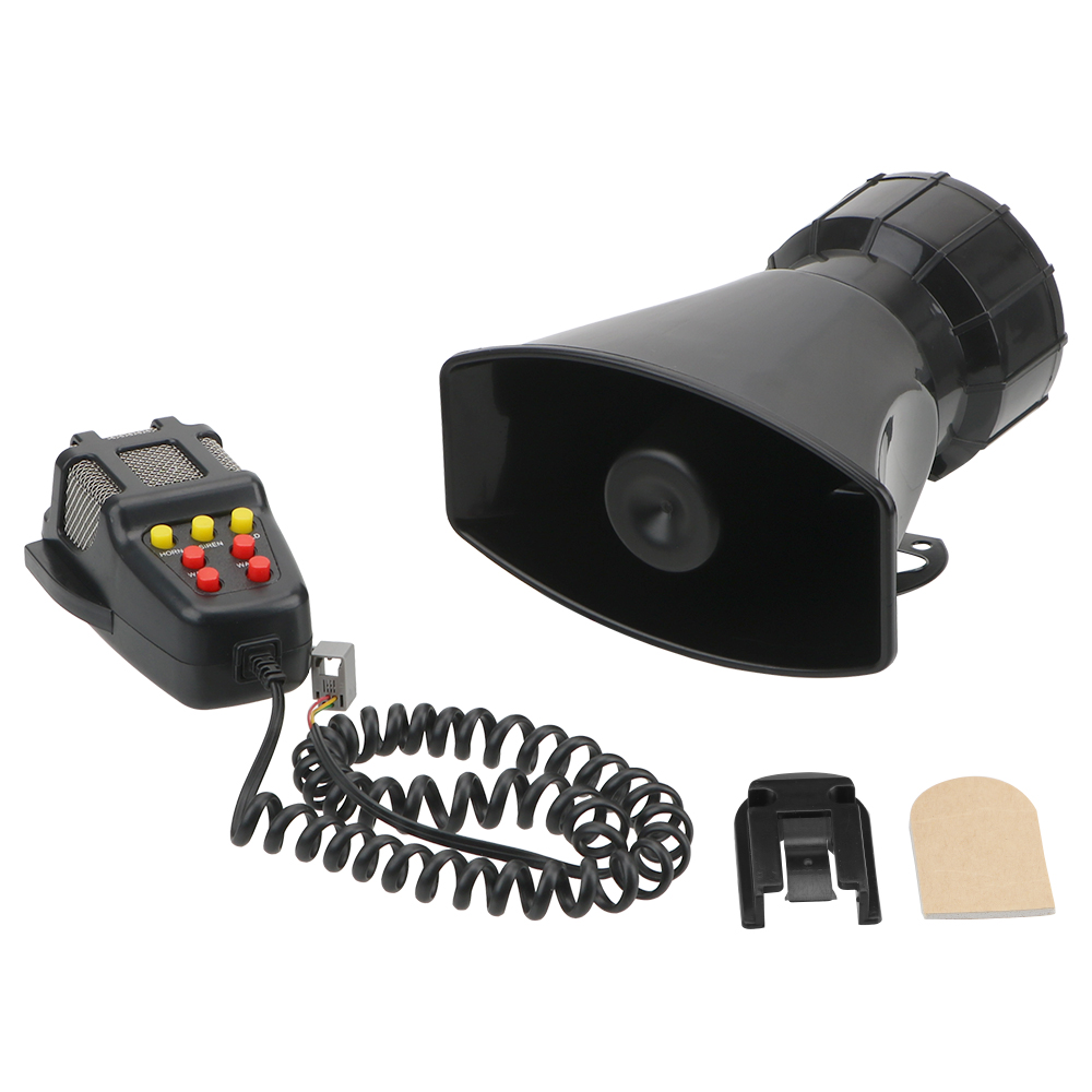 Mic PA System Emergency Amplifier Hooter 12V 100W Police Siren Air Horn Megaphone Tone Car Horn Car Warning Alarm Speakers Loud