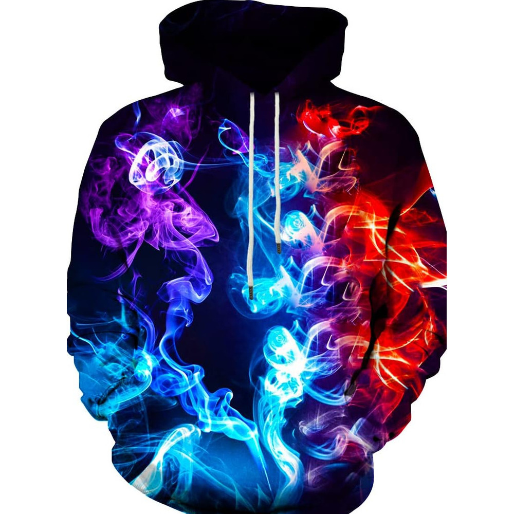 Hoodie for Mens Womens Unisex Graphic Print Hoodies 3D Colorful Novelty Design Long Sleeve Sweaters with Pocket Graphic Dreamy Starry Sky