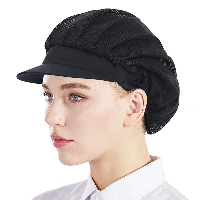 Both Sexes Mesh Breathable ddmysmile Workshop Cap Hotel Restaurant Kitchen Cafe Bakery Work Hats Catering Industry Back Kitchen Chef Cap Smile