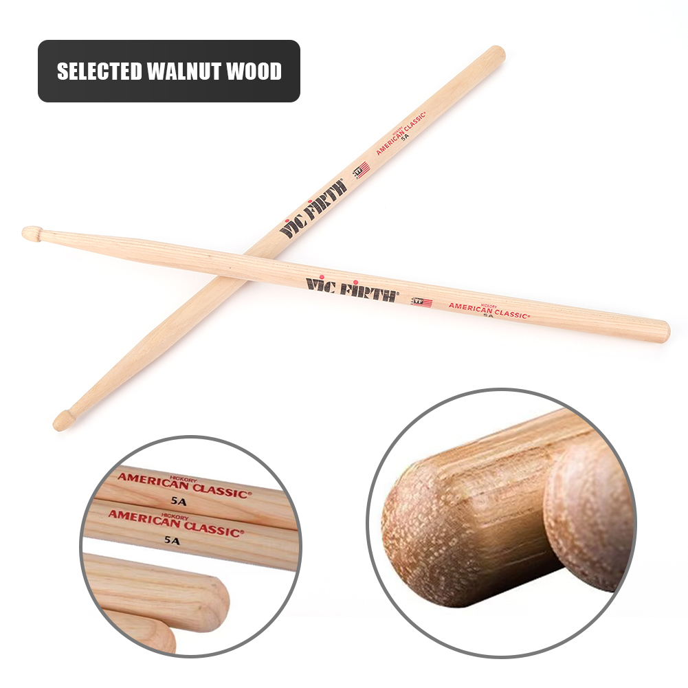 2Pcs Drum Sticks 5A/7A Wood Tip Drumsticks Consistent Weight and Pitch Classic Musical Instruments for Beginners Students Teache