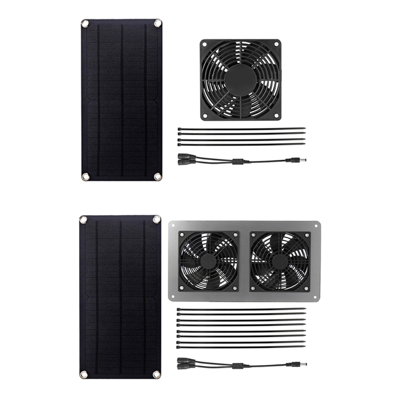 Exhaust Fan 10W 12V For Office Outdoor Dog Chicken House Greenhouse Waterproof Solar Panel A