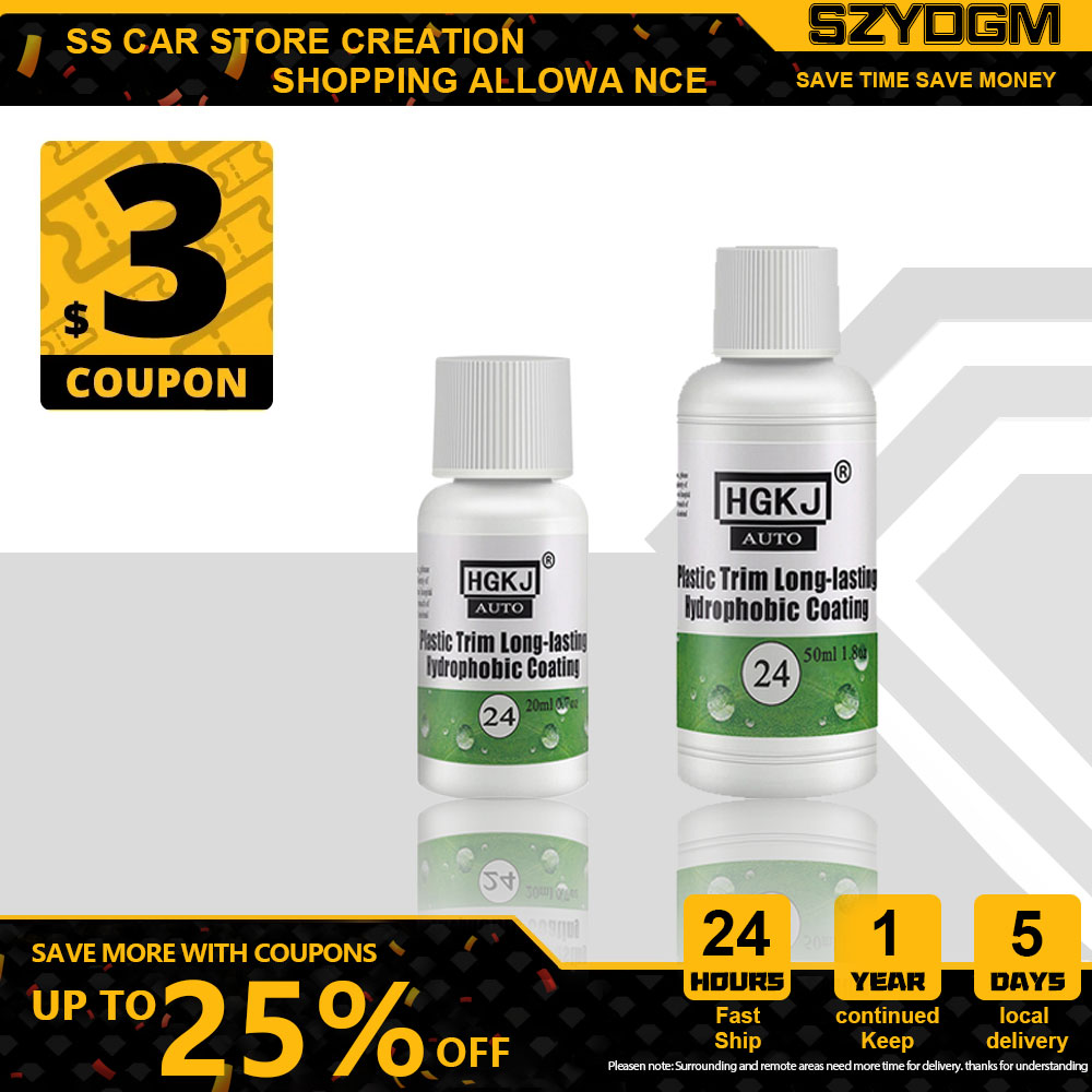 AUTO-24 20ml /50ml Plastic Trim Long-lasting Hydrophobic Coating Car Accessories Cleaning Protector For External Plastic Trim