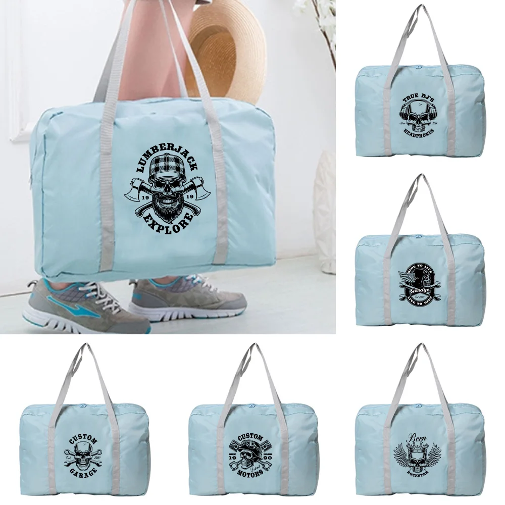 New Travel Bag 2022 Unisex Foldable Duffle Bag Large Capacity Organizers Portable Lage Bag Travel Accessories Skull Series smile