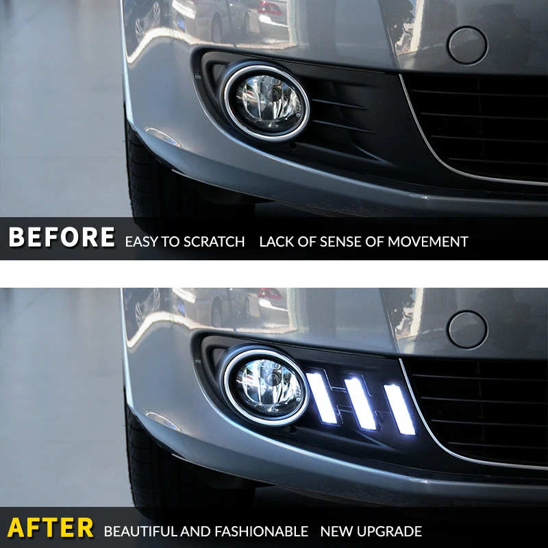2PCS Daytime Running Light For Volkswagen Golf 6 Golf6 MK6 09-13 LED Indicator Light DRL Bumper Front fog lamp
