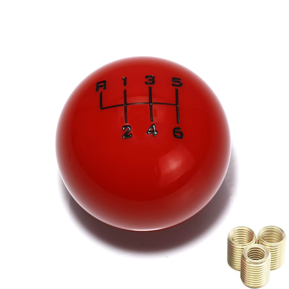 Speed Universal ball 6 shape Acrylic Gear Shift Knob Shifter Lever Head smile