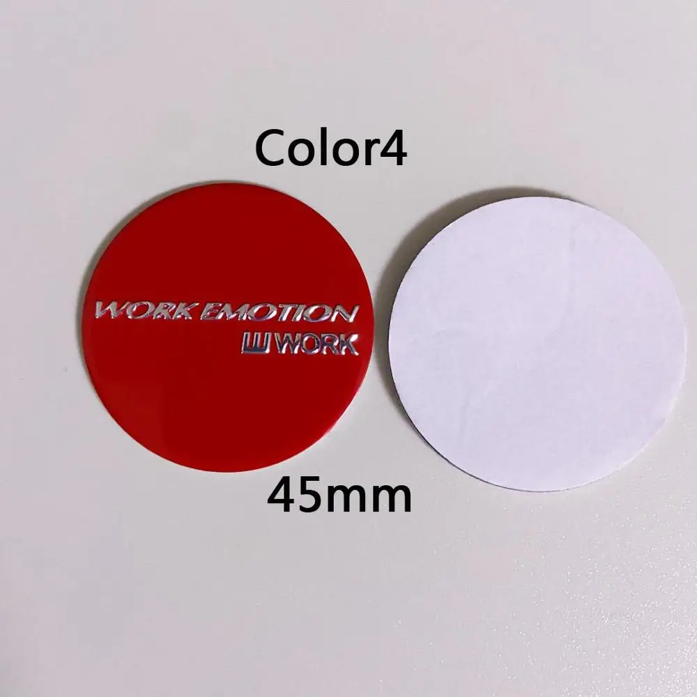 56mm Car 45mm 4PCS/Lot Wheel Center Cap Emblem Sticker For WORKEMOTION ADVAN Racing Wheel Hub Cap Sticker smile