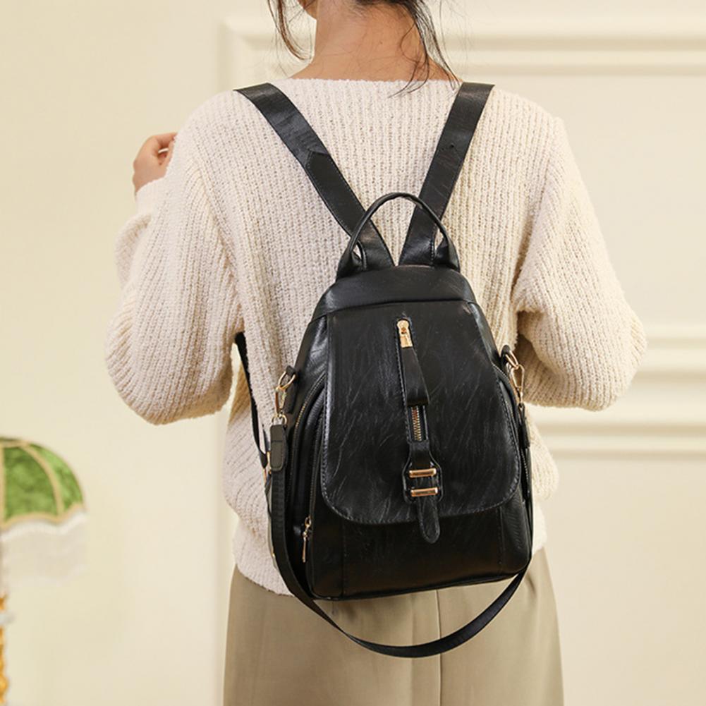 Leather Backpack Faux Soft Retro Style Women's Backpack ddmysmile With Anti-Theft Features Large Capacity Adjustable Straps For School Smile