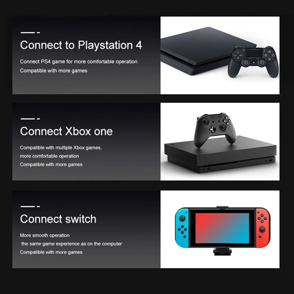 G6L Gaming Keyboard Mouse Converter Wired Mobile Controller Adapter for Nintendo Switch/Xbox One/PS4 Game Console Mobile Control