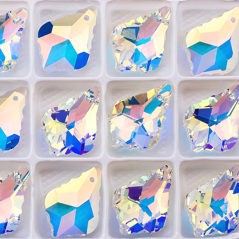 6090 22mm/28mm quality Best Baroque Pendant crystal leaf charms rhinestones beads for Earring necklace DIY jewelry accessories smile