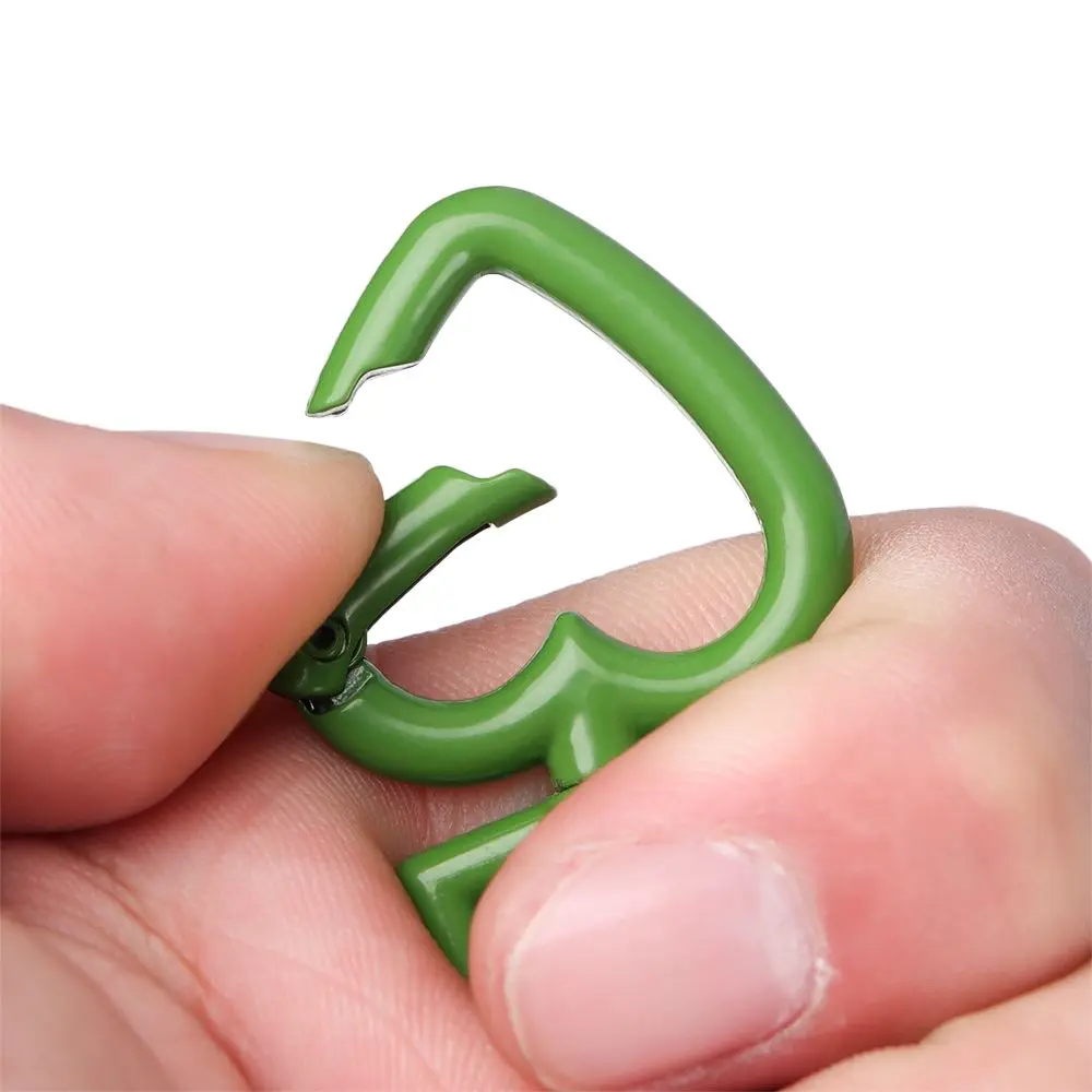 Heart Style Color Candy Buckles Zinc Alloy Plated Gate Ring Keychain Clips Carabiner DIY Purses Handbags Push Trigger Snap Hooks smile