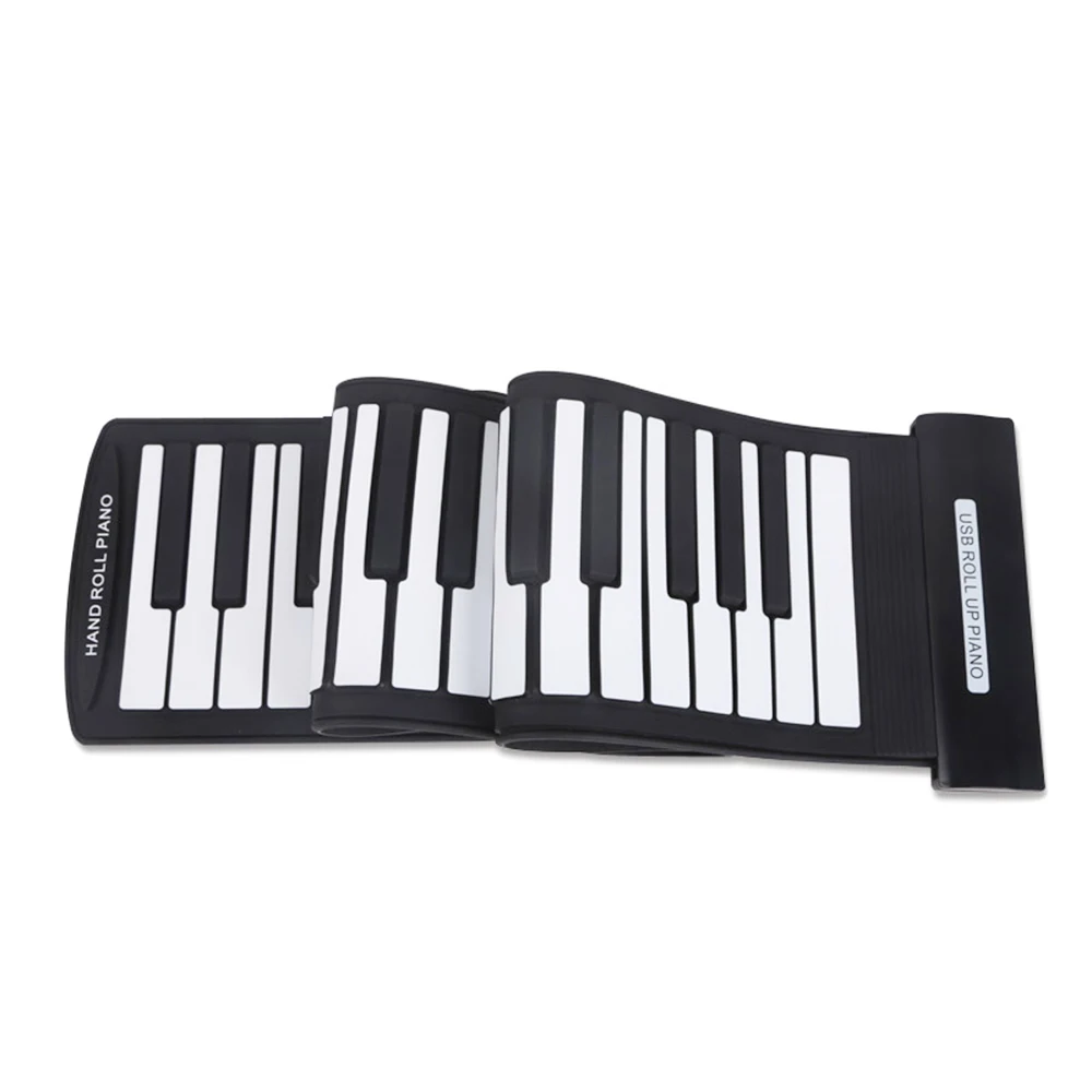 Portable 61 Keys Flexible Roll-Up Piano USB MIDI Electronic Keyboard Hand Roll Piano Sustain Damper Pedal Page Turner Pedal NEW