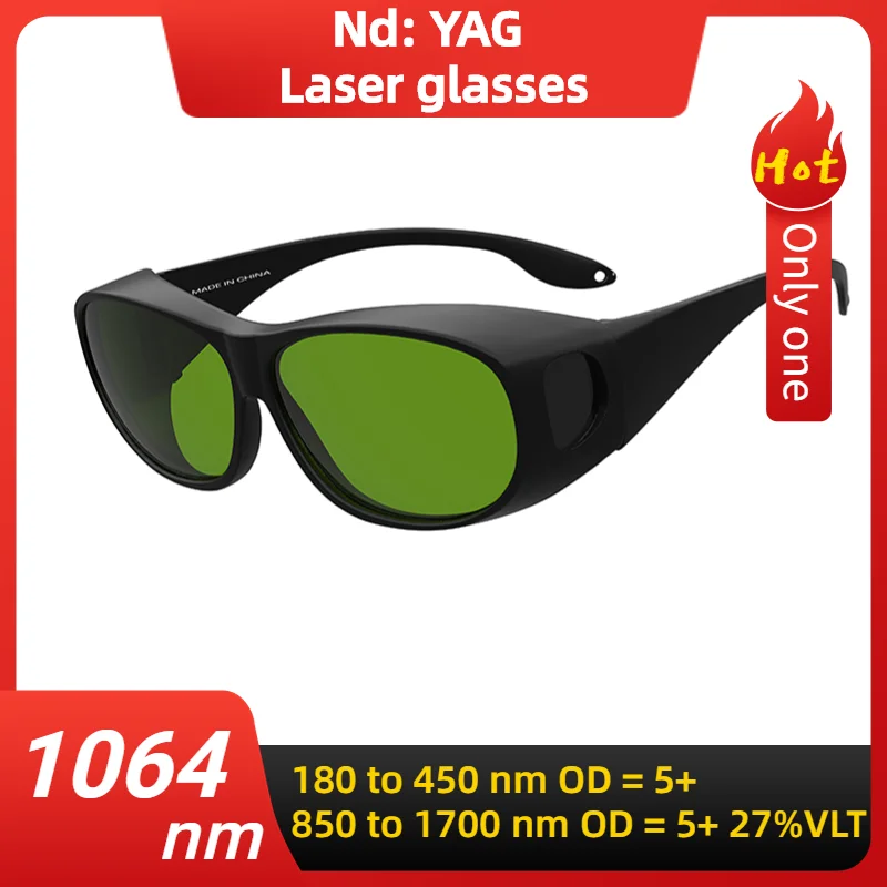 Nd: YAG 1064nm OD5 infrared laser protective glasses green lens work safety goggles