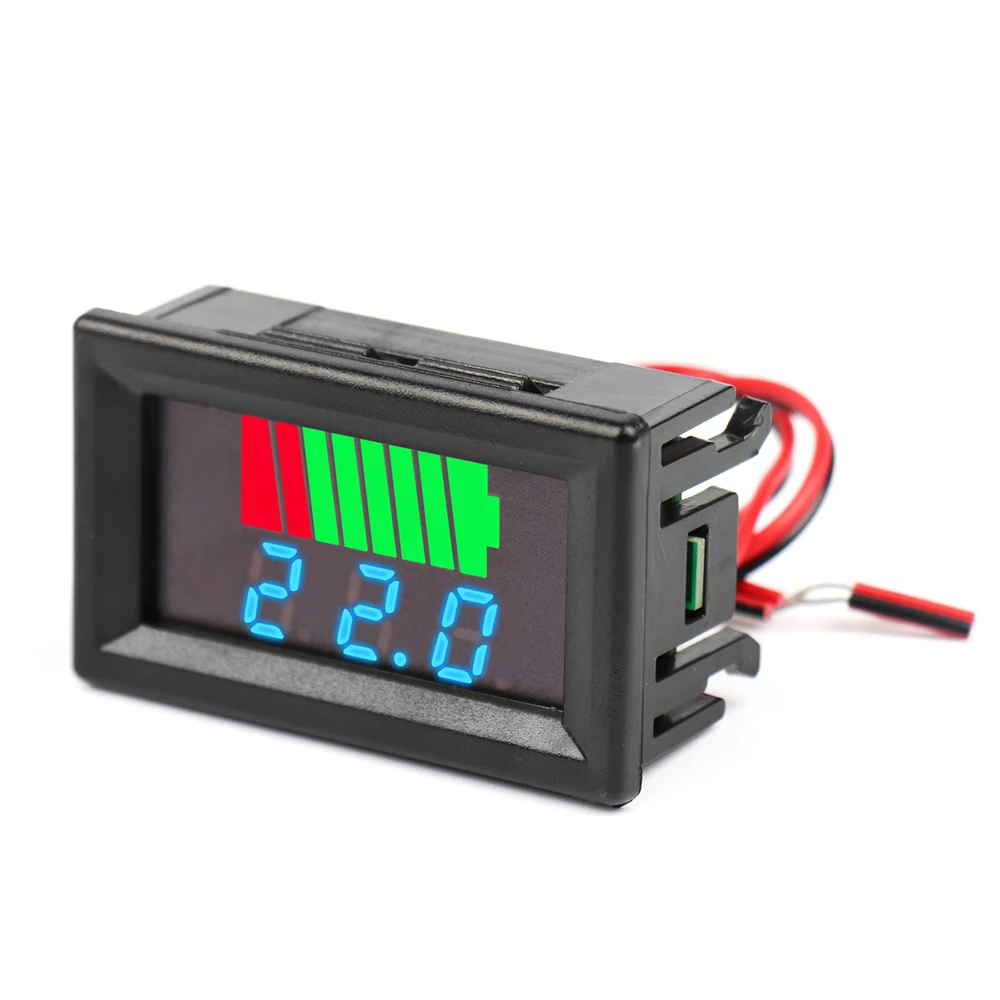0.56" LED Digital Voltmeter Tester 12/24/36/48/60V Electric Vehicle Car Electricity Meter Test Battery Gauge Level Indicator