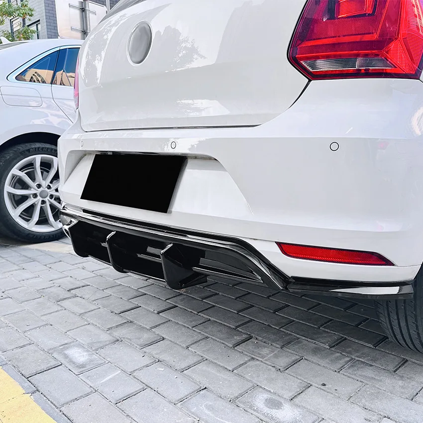 For VW Polo MK5 6R 2009-2014 Rear Bumper Lip Spoiler Tail Wind Blade Wind Knife Splitter Diffuser Guard Exterior Modification