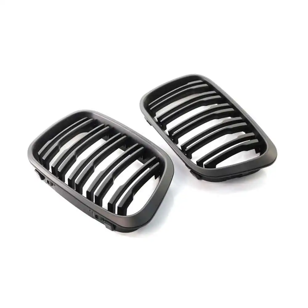 Double-line Matte Black Car ABS Front Bumper Radiator Kidney Grille Gril For BMW E46 3 Series 1998 1999 2000 2001 Car Styling