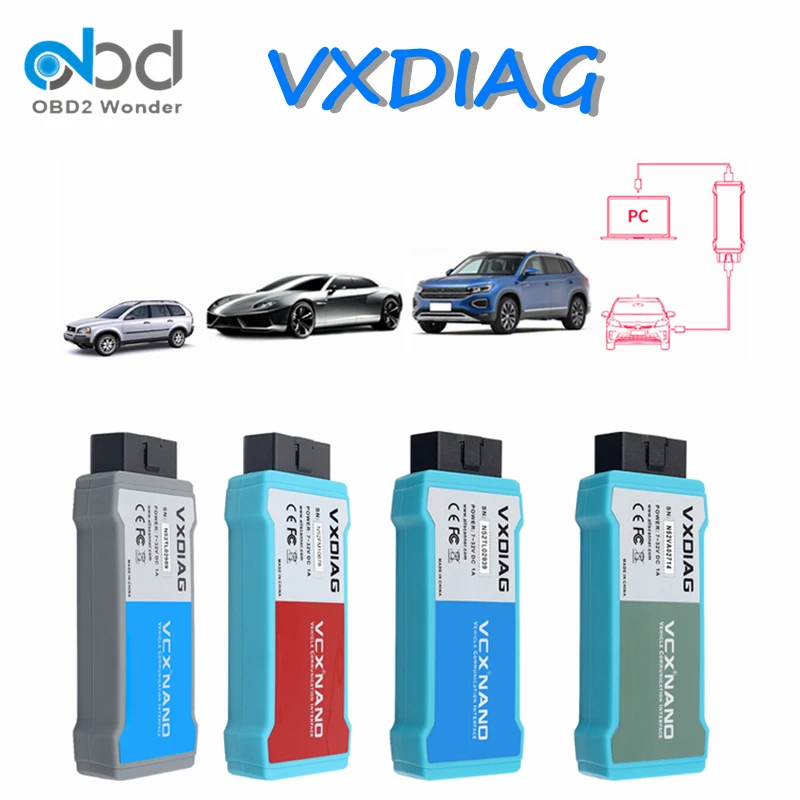 OBD2 VXDIAG VCX NANO Diagnostic Tool For VW For voo For Ford For Mazda For GM For Toyota For JLR WIFI/USB Scanner Programming smile