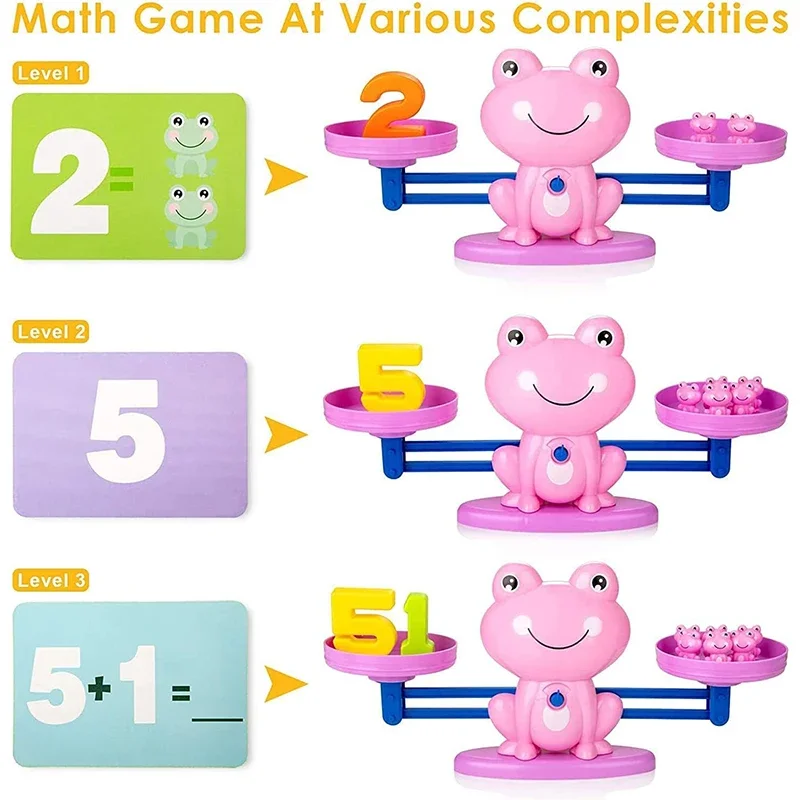 Counting Frog Balance Math Game Toy Educational Set STEM Toys Gifts for Preschool Toddlers Kids smile