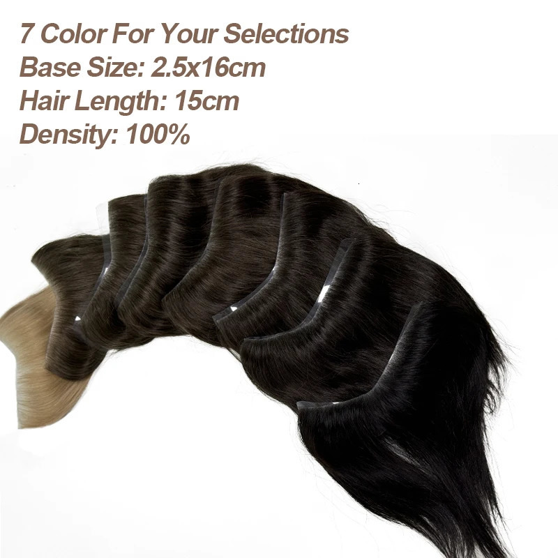 Invisible V Loop Human Hair Wigs 2.5x16 Colored V Front Men Toupee Mens Forehead Frontal Wig Thin Skin Pu Base V Style Hairline 241108