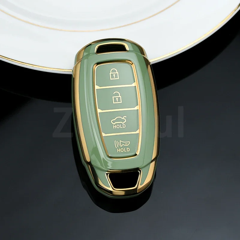 Fob Shell TPU Auto for Hyundai Elantra Grandeur Accent Solaris Sonata Palisade Kona Creta I20 I30 IX35 IX25 Car Key Case Cover smile