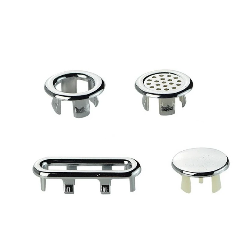 4Pcs Plastic Sink Hole Overflow Cover for Kitchen Bathroom Basin Trim Bath Drain Cap Sink Wash Basin Round Overflow Ring Plug