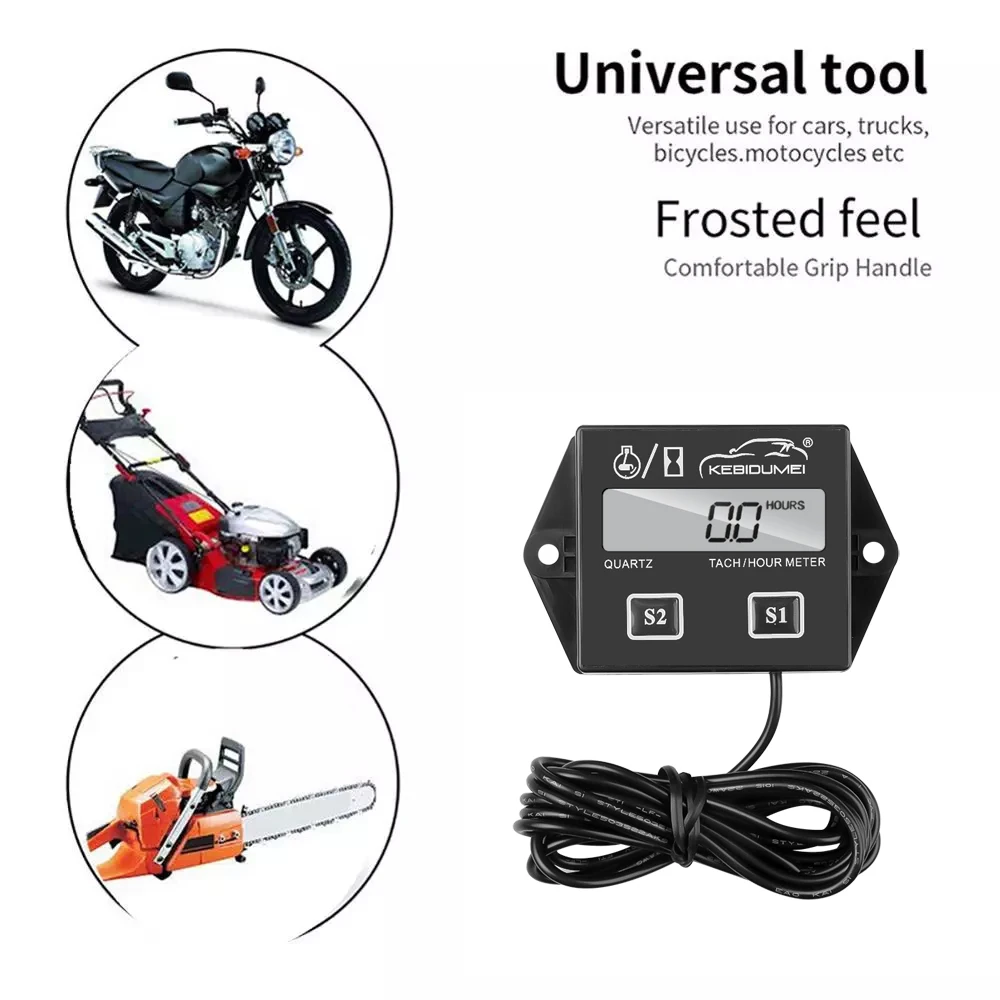 Digital Engine Tach Hour Meter Waterproof Tachometer Gauge Engine RPM LCD Display For Moto Marine Chainsaw Pit Bike Boat 2020