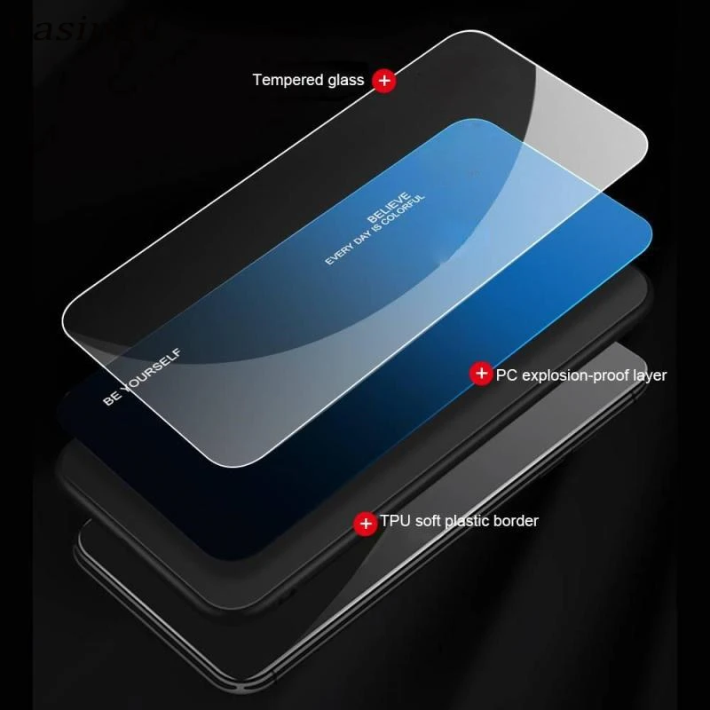 5G V29 For VIVO Case Gradient Rainbow Color Tempered Glass Hard Cover For vivo V29E V29 Pro Lite Shockproof Shell smile
