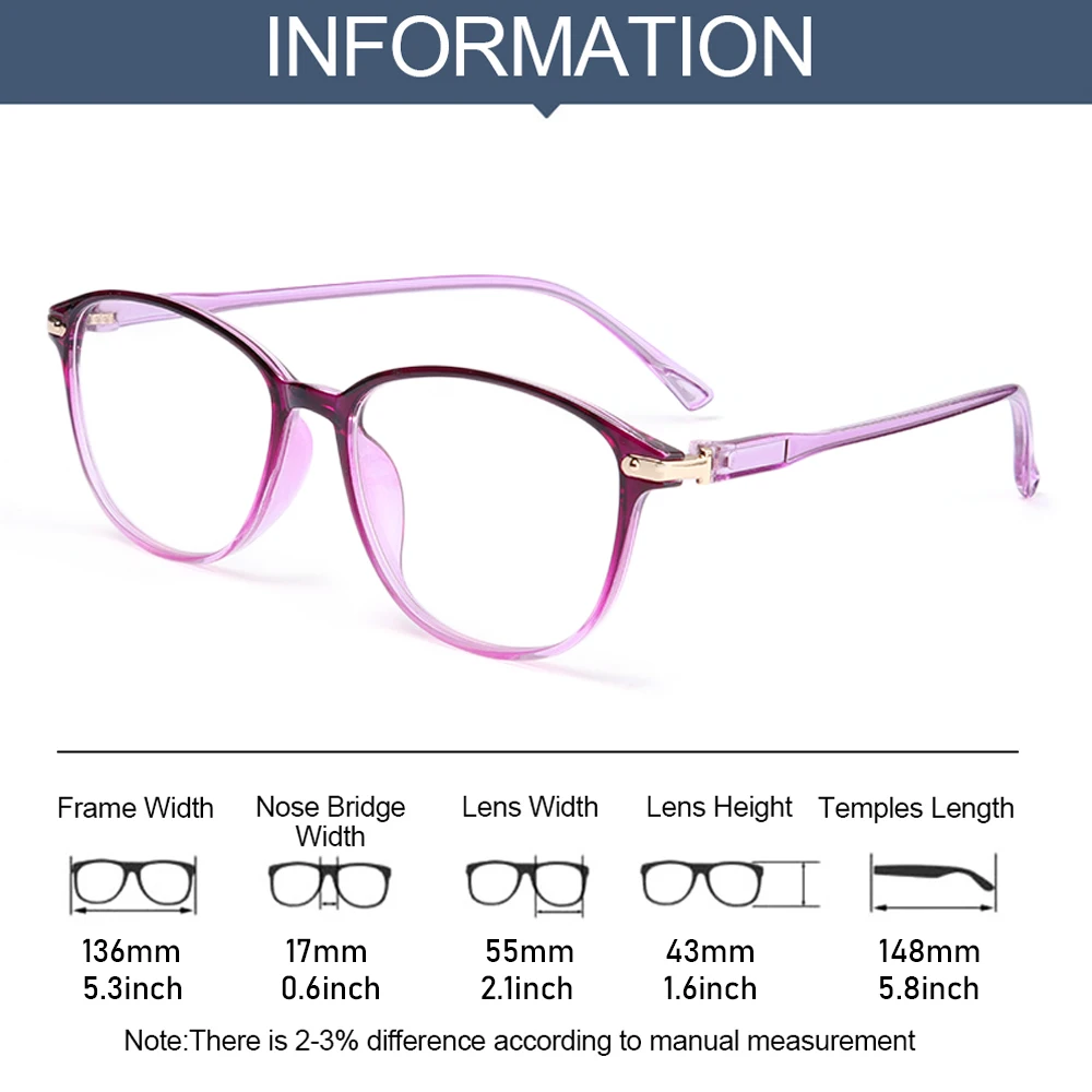 Eyeglasses New Round Classic Frame Women Reading Glasses Flexble Spring Hinge Comfort Wear ddmysmile With Diopter +1.0 To +4.0 Smile + +