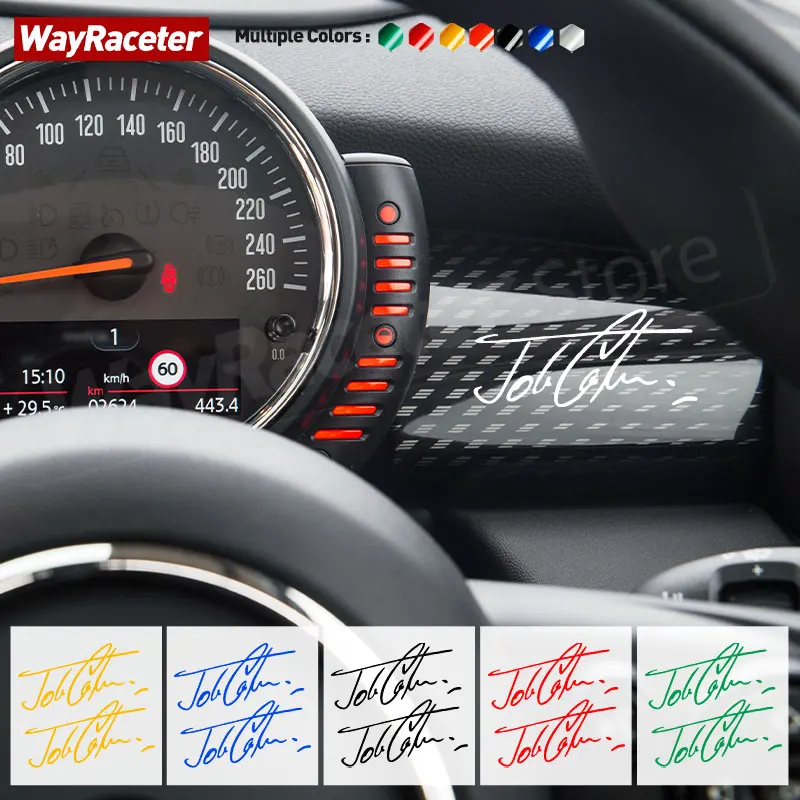 Interior 2 Dashboard Pcs John Cooper Signature Sticker Vinyl Decal For MINI JCW R56 R57 F55 F56 F57 R50 R53 R60 F60 F54 R55 R58 smile