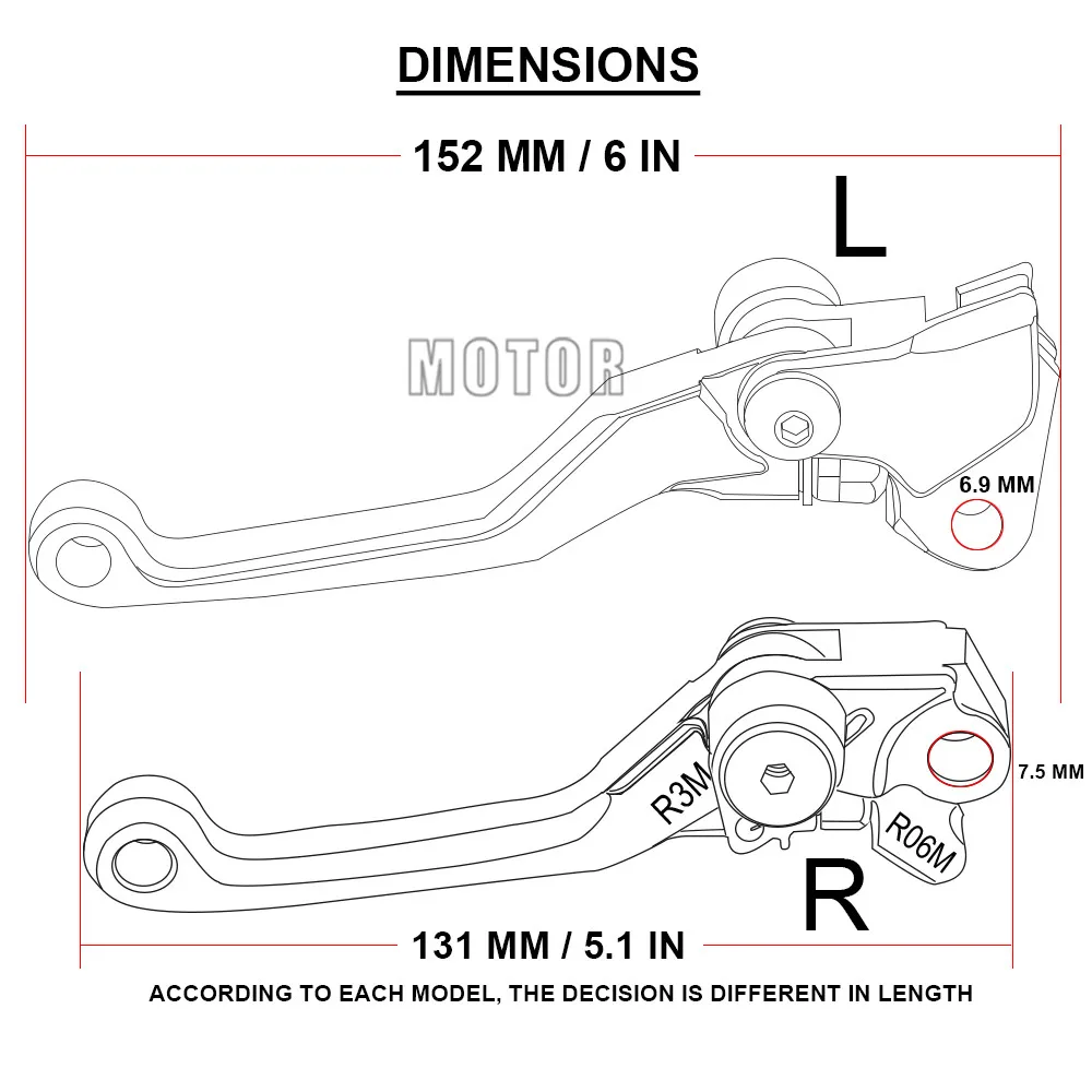 450 EXC 450EXC/450EXC-F/450EXC-R For EXC-F EXC-R F R 2005-2018 CNC Motorcycle Dirt Bike Motocross Pivot Brake Clutch Levers smile - -