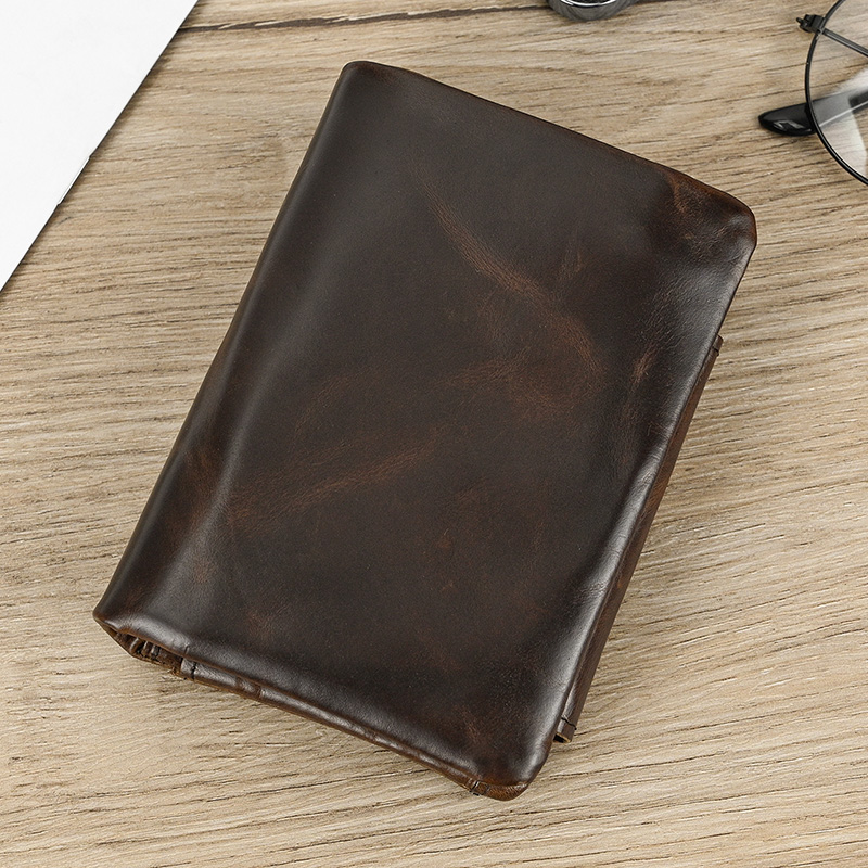 3 Folds Genuine Leather Short Wallet Soft Cowhide Men's Business Card Wallets Zipper Purse Luxury Designer Men Women Wallets
