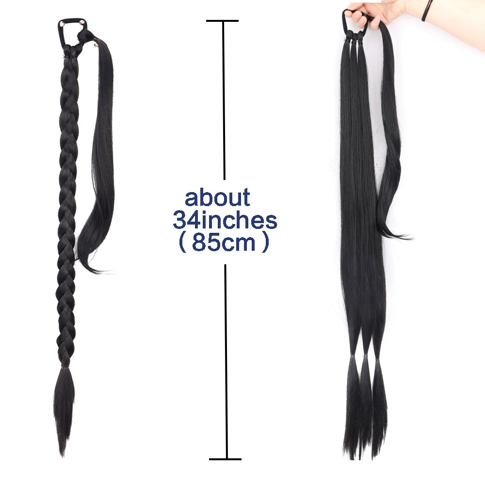 MERISIHAIR Ponytail Extensions Synthetic Boxing Braids Ponytail Hair Rope For Women High Temperature Fiber Black Brown Ponytail c9e26
