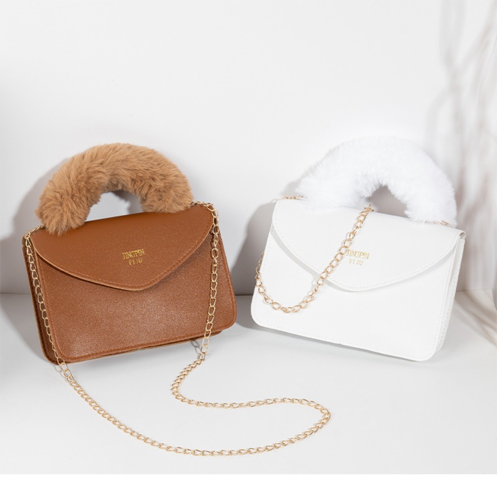 Faux Fur Tote Bag for Women New Soft Furry Plush Crossbody Bags Designer Top-handle Handbags Warm Purses Bolsa Feminina