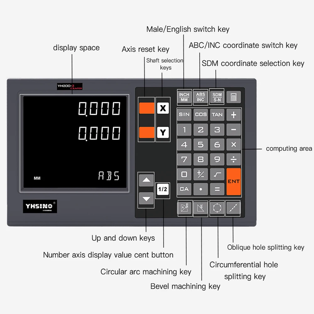 Axis Digital 3 2 Readout Linear Scale Dro ddmysmile Kit Set Yh200-2 Yh200-3 5U 5V TTL Linear Glass Encoder 100Mm To 1000Mm For Hines Smile Yh200- Yh20