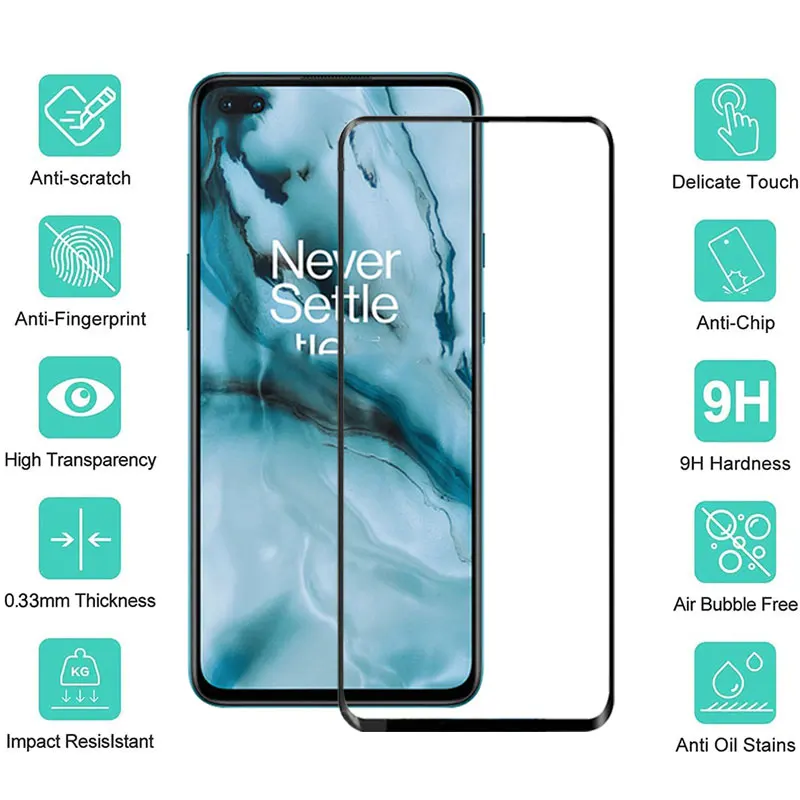 Cover 5Pcs Tempered Full ddmysmile Glass For Oneplus Ace Pro 9 9R 9Rt 10T Nord 2T CE 2 3 Lite N10 N100 N20 SE N200 N30 Screen Protector Smile