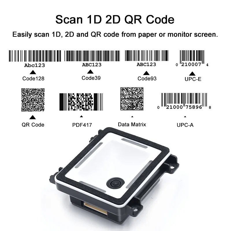 YidaScan FM700 Ultra-thin OEM Scanner 1D 2D QR Code Reader Barcode Scan Module Scan Engine USB RS232 Wiegand for Kiosk Turnstile