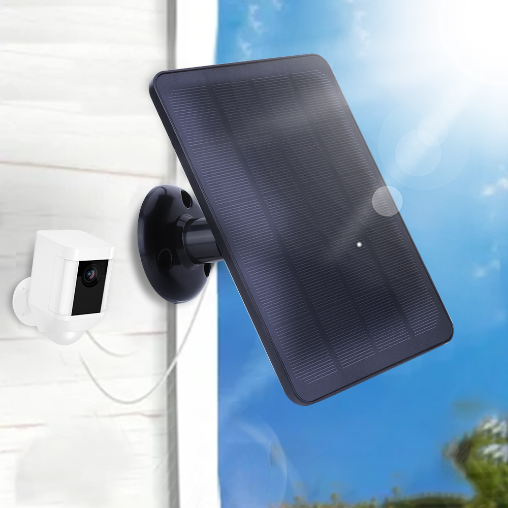 4W 5V Solar Charging Panel Waterproof Adjustable Wall Mount Bracket with 9.8FT Charging Cable for Ring Stick Up&Spotlight Camera