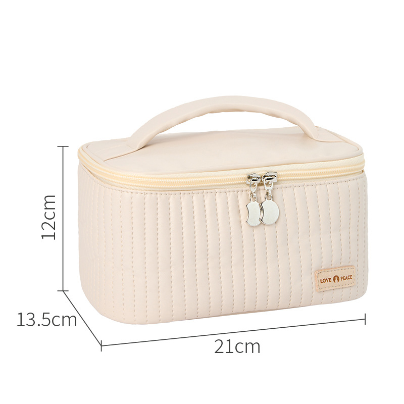 Large Bag Women's Cosmetic Capacity Makeup Bag Organizer PU Waterproof Portable Travel Wash Storage Organizer Makeup Pouch smile