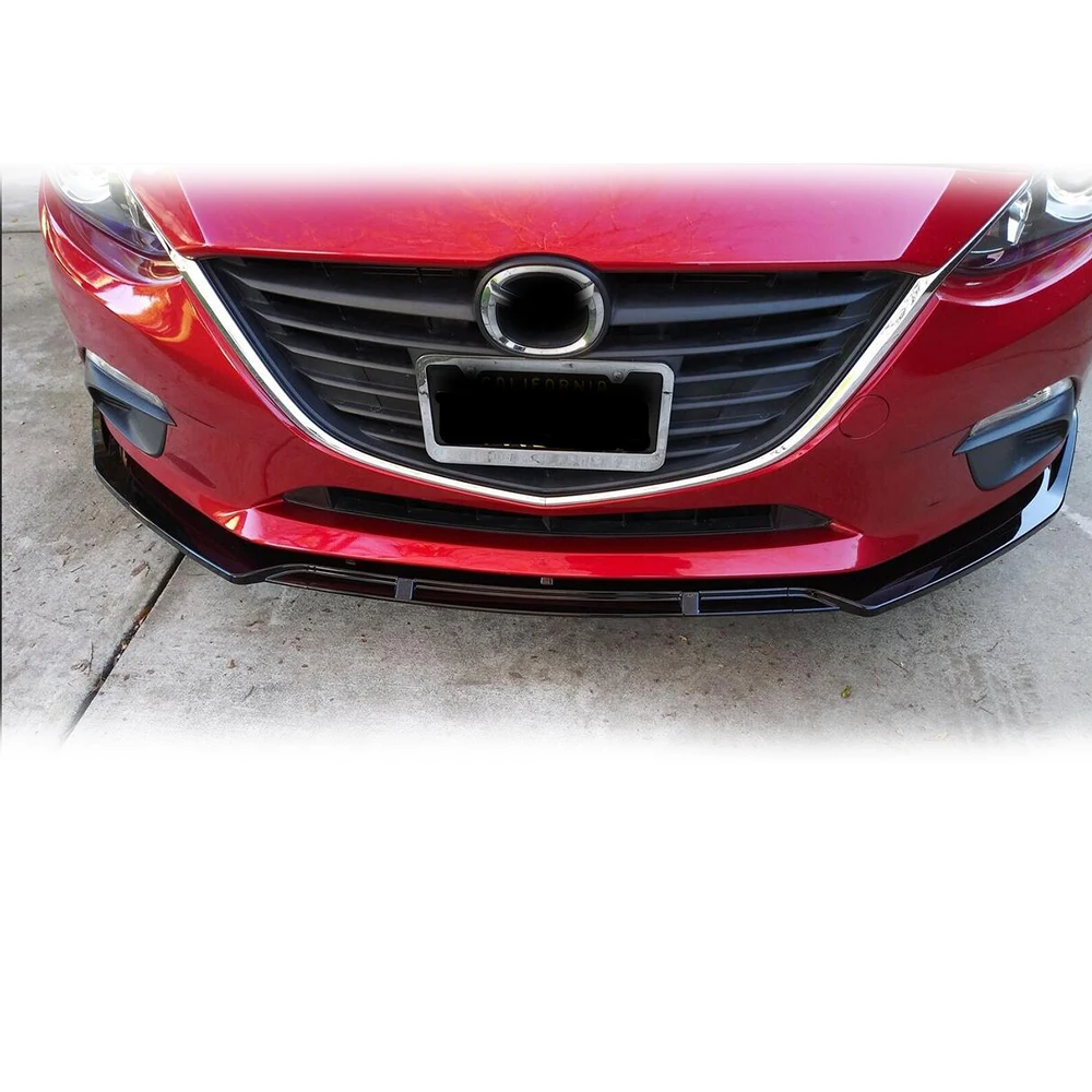 Car Front Bumper Spoiler Lip Lower Guard Plate Splitter Strip Bracket Board Blade For Mazda 3 Axela Sedan 2014-2018