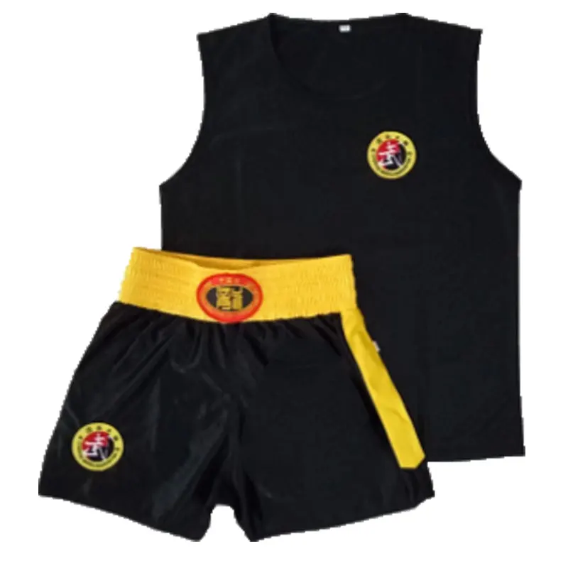 Thai Shorts MMA Muay T Shirt Kungfu Wushu Clothing Martial Arts Sanda Rashguard Boxing Pants Men Women Kids Performance Costume smile