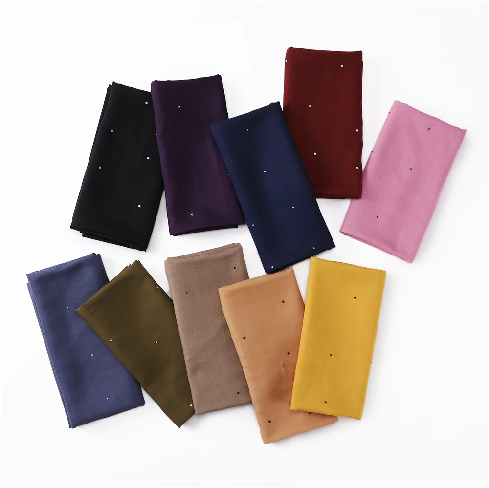 Viscose 110X110CM Bubble Square Hijab Scarf Gold Glitter Muslim Women Turban Summer Rhinestone Headwrap Islamic Bead Heascarf smile