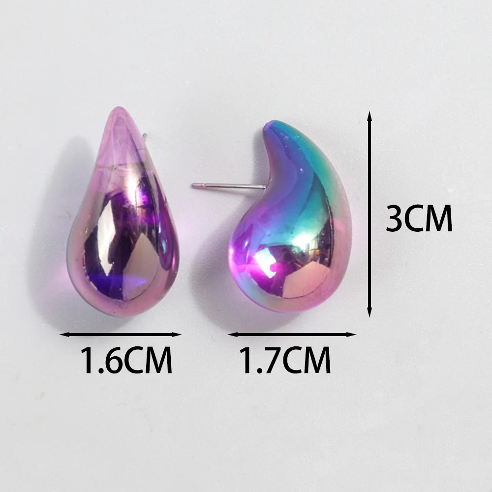 FishSheep Trendy Colored Clear Chunky Waterdrop Hoop Earrings for Women Girl new Acrylic Teardrop Earrings 2025 Lightweight Jewelry Gifts