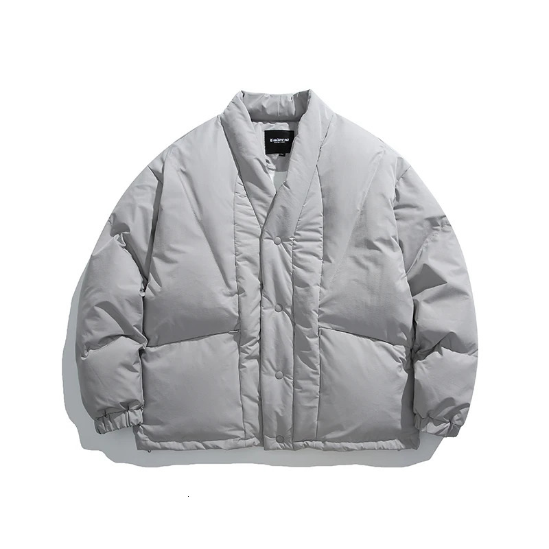 Winter Mens Street Clothing Loose Casual Mat Cotton Kimono Open cardigan Parkes Jacket Cityboy Thick Coat 241108