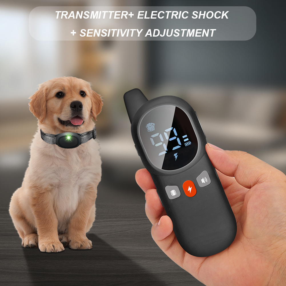 Dog Bark Collar Electric Dog Training Collar Sound Vibration Shock Rechargeable Remote Control Anti Bark Dog Collar Pet Clicker