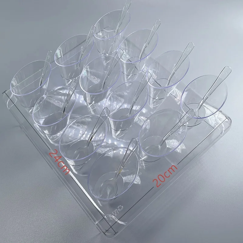 1 Set x Home Party Event Wedding Supplies Recyclable Dessert Buffet Displays+12 Mini Cones(45ml) +12 Mini Spoons
