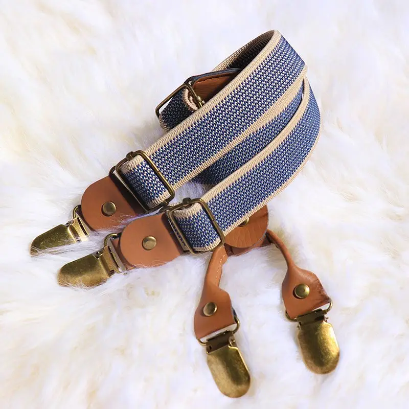 Suspenders Children Child 2.5Cm From 2 To 7 Year Suspenders Adjustable Baby Suspenders 4-Clip Y-Back Braces Accessory Gift smile