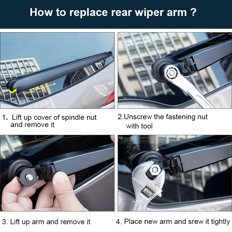 Arm REFRESH Rear Wiper & Rear Wiper ddmysmile Blade For Peugeot 406 SW Smile &
